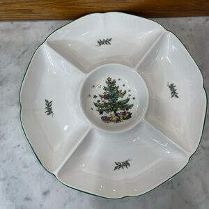 Nikko "Happy Holidays" 5-section hors d'oeuvre tray Christmas Tray